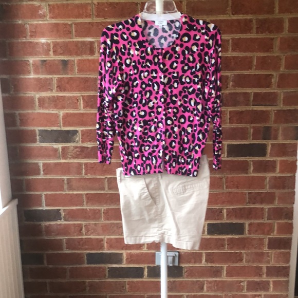 Crown & Ivy Lightweight Cardigan :Magenta Leopard Print/Navy Blue/Khaki/White - Picture 5 of 6